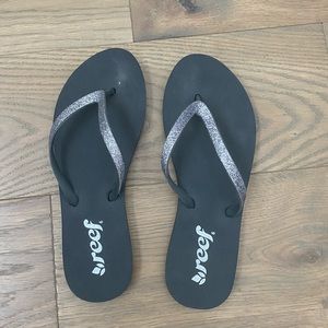 Grey Sparkly Reef Flip Flops